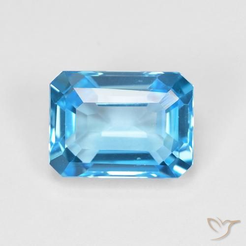 Topazio Blu svizzero naturale da 2.07 ct, Ottagonale / Taglio smeraldo, VVS
