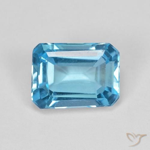 Topazio Blu svizzero naturale da 1.90 ct, Ottagonale / Taglio smeraldo, VVS