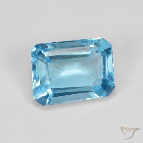 Topazio Blu svizzero naturale da 1.90 ct, Ottagonale / Taglio smeraldo, VVS