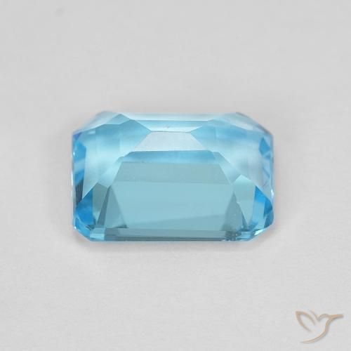 Topazio Blu svizzero naturale da 1.90 ct, Ottagonale / Taglio smeraldo, VVS