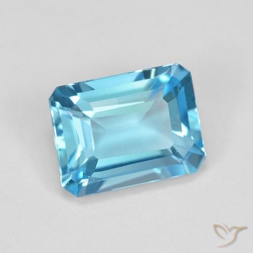 Topazio Blu svizzero naturale da 2.06 ct, Ottagonale / Taglio smeraldo, VVS