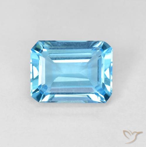 Topazio Blu svizzero naturale da 1.90 ct, Ottagonale / Taglio smeraldo, VVS