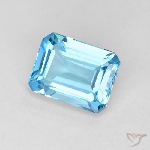 Topazio Blu svizzero naturale da 1.90 ct, Ottagonale / Taglio smeraldo, VVS