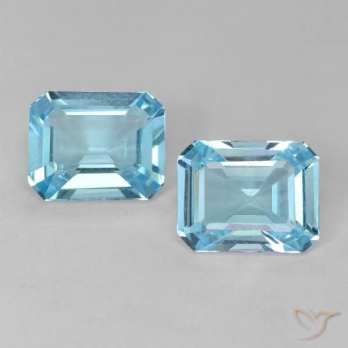 4.26ctw Naturale Blu svizzero Topazio, Taglio smeraldo, VS