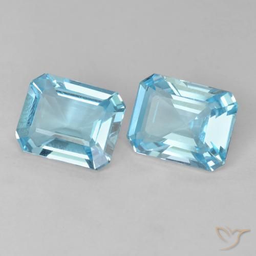Gemme di Topazio Blu svizzero naturale da 4.26 ct, Ottagonale / Taglio smeraldo, VS