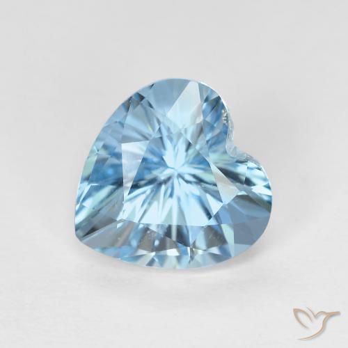 3.06ct Naturale Blu svizzero Topazio, Cuore, VVS-VS