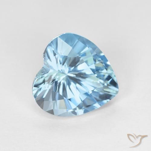 Topazio Blu svizzero naturale da 3.06 ct, Cuore, VVS-VS