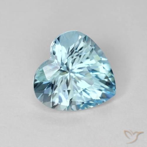 2.87ct Naturale Celeste Topazio, Cuore, VVS