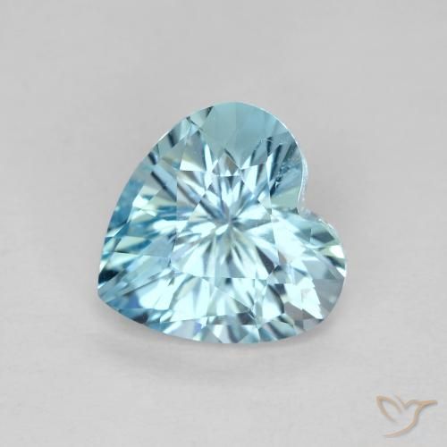 Topazio Celeste naturale da 2.87 ct, Cuore, VVS