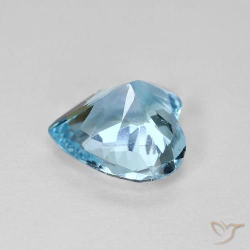 Topazio Celeste naturale da 2.87 ct, Cuore, VVS