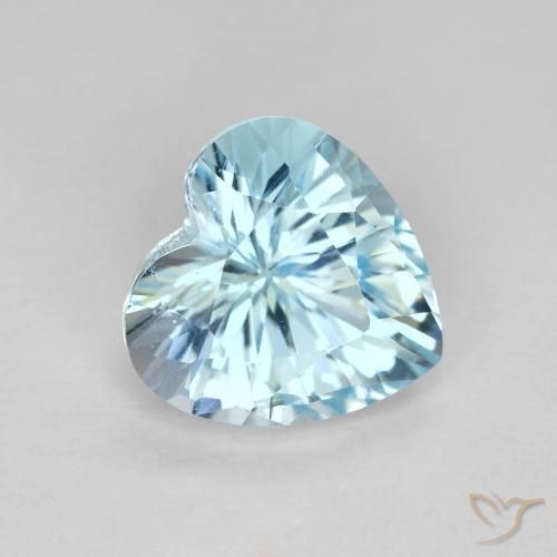 3.03ct Naturale Celeste Topazio, Cuore, VVS-VS