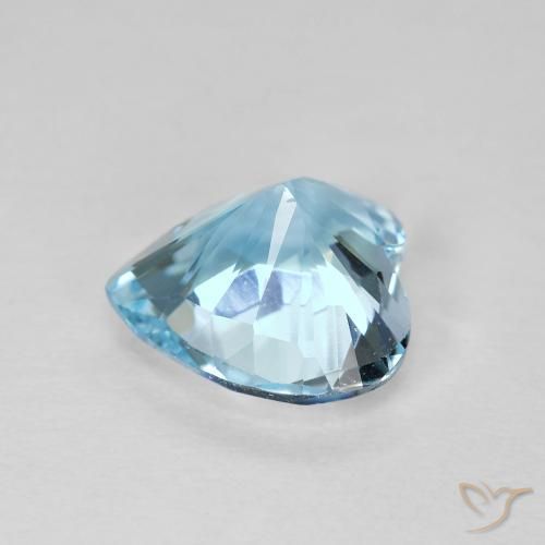 Topazio Celeste naturale da 3.03 ct, Cuore, VVS-VS