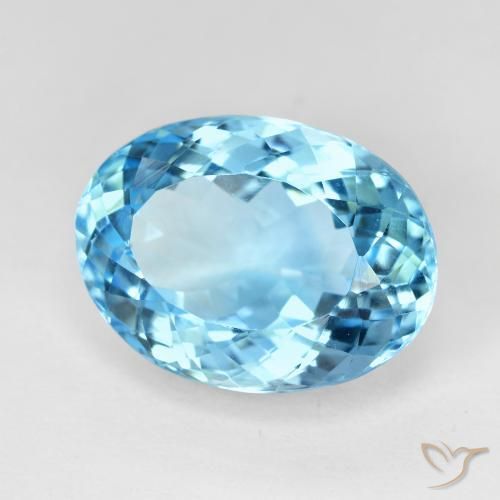 Topazio Blu svizzero naturale da 15.84 ct, Ovale, VVS