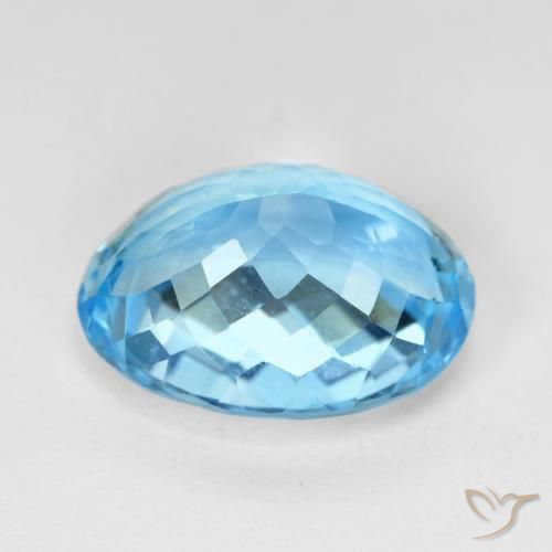 Topazio Blu svizzero naturale da 15.84 ct, Ovale, VVS