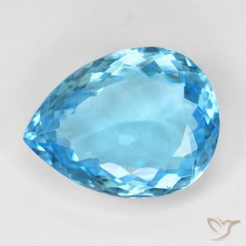16.13ct Naturale Blu svizzero Topazio, Forma a pera, VVS