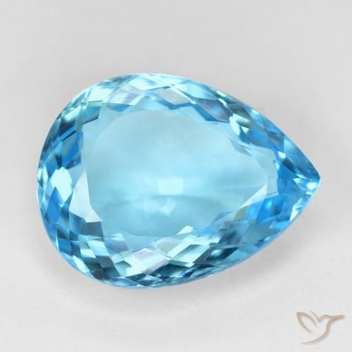 Topazio Blu svizzero naturale da 16.13 ct, Forma a pera, VVS