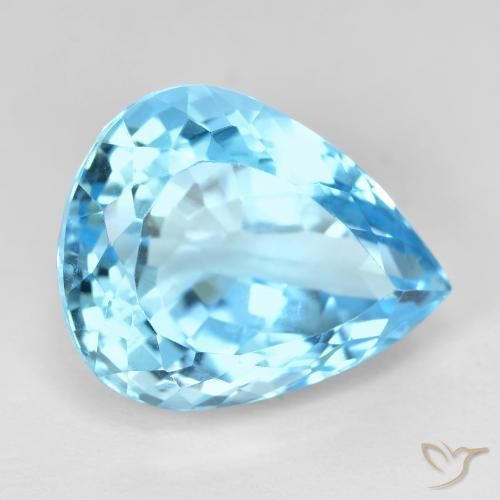 Topazio Blu svizzero naturale da 20.97 ct, Forma a pera, VVS