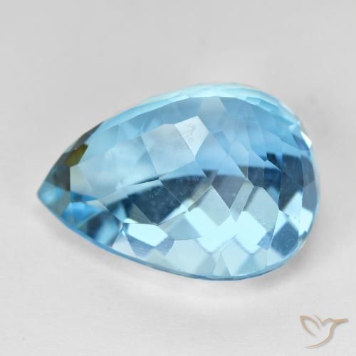 Topazio Blu svizzero naturale da 20.97 ct, Forma a pera, VVS