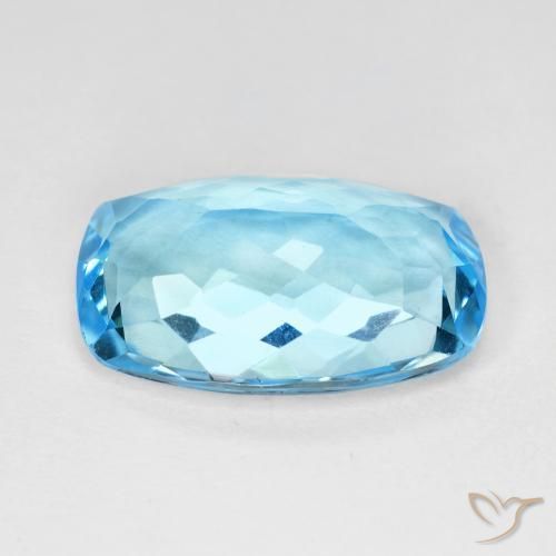 Topazio Blu svizzero naturale da 10.74 ct, Cuscino, VVS