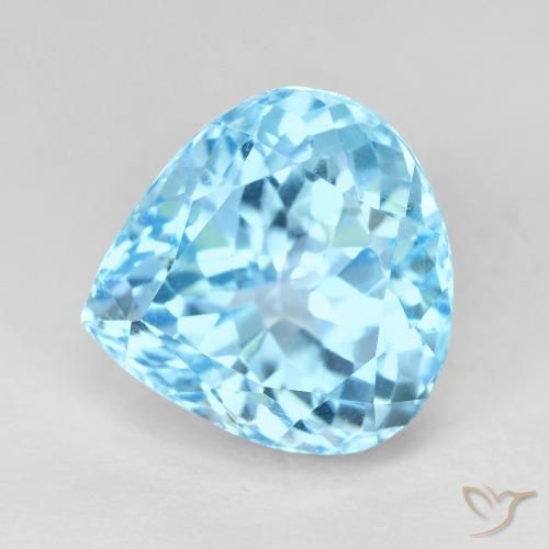 11.29ct Naturale Blu svizzero Topazio, Forma a pera, VVS-VS