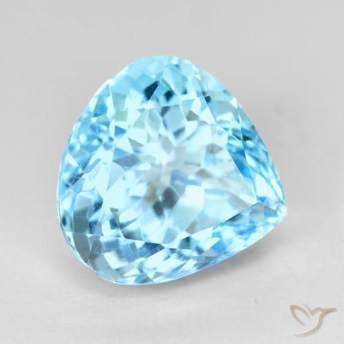 Topazio Blu svizzero naturale da 11.29 ct, Forma a pera, VVS-VS