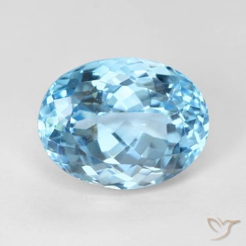 10.16ct Naturale Celeste Topazio, Ovale, VVS-VS