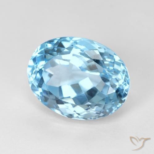 Topazio Celeste naturale da 10.16 ct, Taglio ovale, VVS-VS