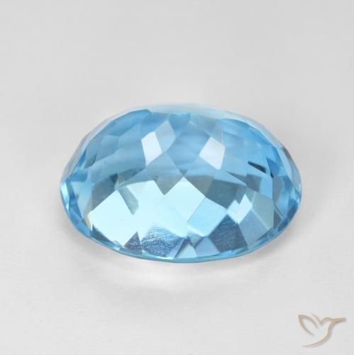 Topazio Celeste naturale da 10.16 ct, Taglio ovale, VVS-VS