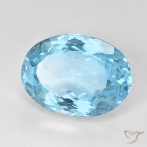 Topazio Blu svizzero naturale da 15.38 ct, Ovale, VS