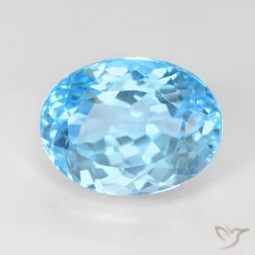 Topazio Blu svizzero naturale da 12.83 ct, Ovale, VS