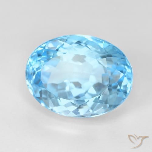 Topazio Blu svizzero naturale da 12.83 ct, Ovale, VS