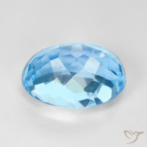 Topazio Blu svizzero naturale da 12.83 ct, Ovale, VS