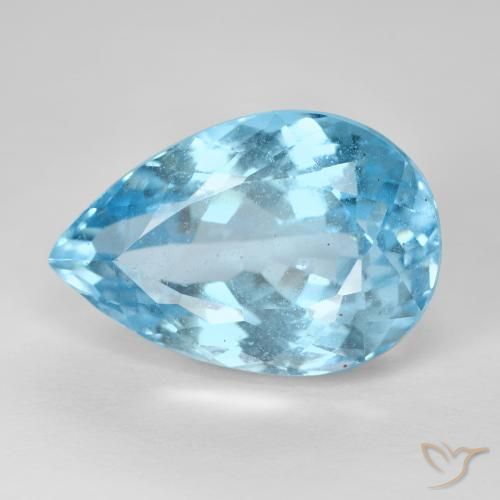 16.76ct Naturale Celeste Topazio, Forma a pera, VS-SI