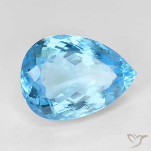 Topazio Blu svizzero naturale da 15.36 ct, Forma a pera, VS
