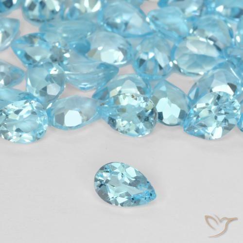 Topazio Blu svizzero naturale da 0.55 ct, Forma a pera, VVS-VS