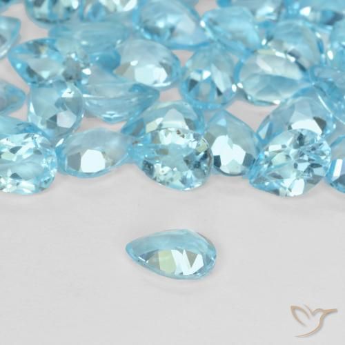 Topazio Blu svizzero naturale da 0.55 ct, Forma a pera, VVS-VS