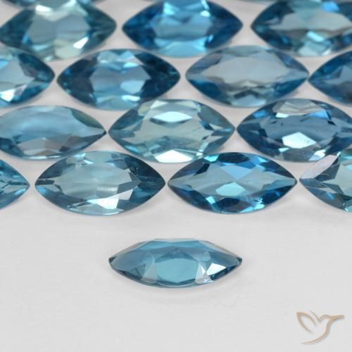 Topazio Blu London naturale da 1.10 ct, Taglio marquise, VS