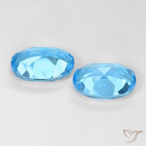 Gemme di Topazio Blu svizzero naturale da 3.00 ct, Ovale, VS