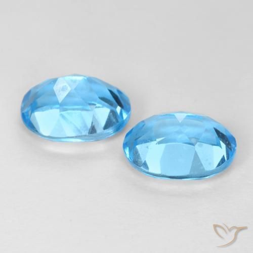 Gemme di Topazio Blu svizzero naturale da 3.48 ct, Ovale, VVS-VS
