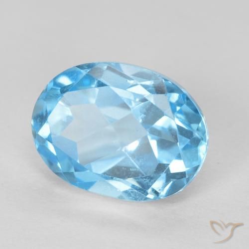 Topazio Blu svizzero naturale da 1.72 ct, Ovale, VVS-VS