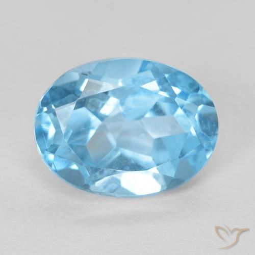 1.68ct Naturale Blu svizzero Topazio, Ovale, VVS-VS