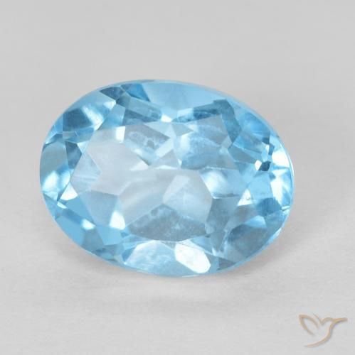 Topazio Blu svizzero naturale da 1.68 ct, Ovale, VVS-VS