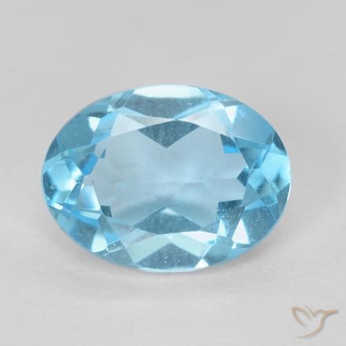 Topazio Blu svizzero naturale da 1.42 ct, Ovale, VVS-VS