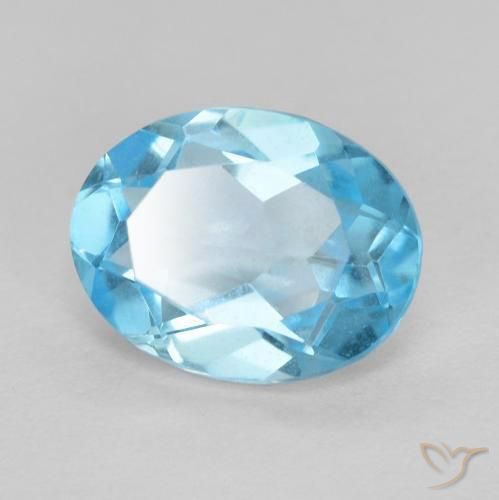 Topazio Blu svizzero naturale da 1.42 ct, Ovale, VVS-VS