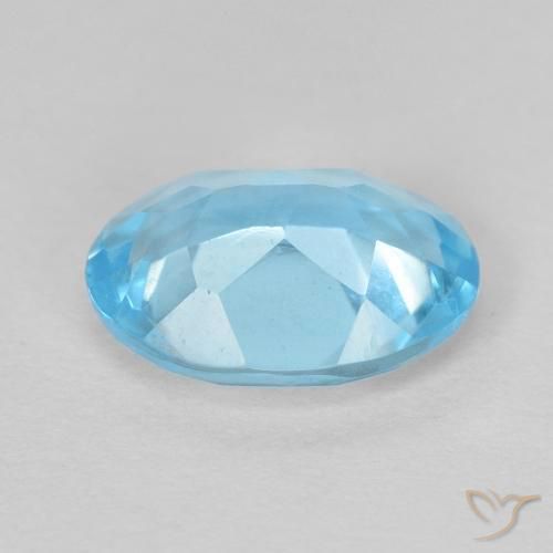 Topazio Blu svizzero naturale da 1.42 ct, Ovale, VVS-VS