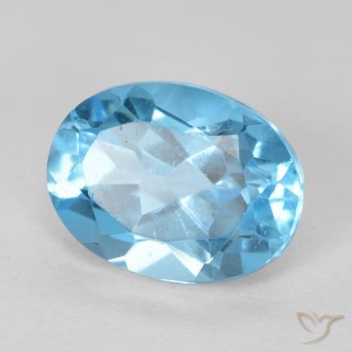 Topazio Blu svizzero naturale da 1.81 ct, Ovale, VS