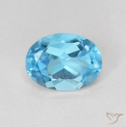 Topazio Blu svizzero naturale da 1.68 ct, Ovale, VS