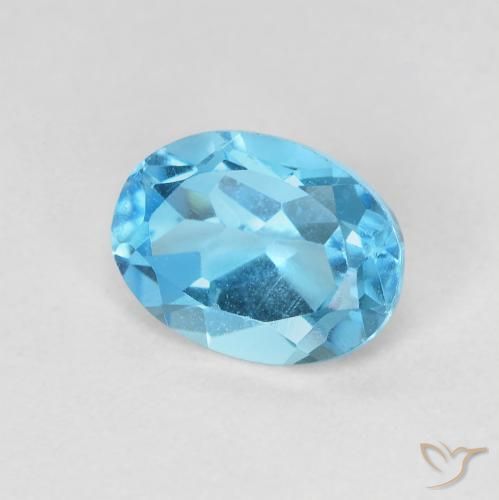 Topazio Blu svizzero naturale da 1.68 ct, Ovale, VS