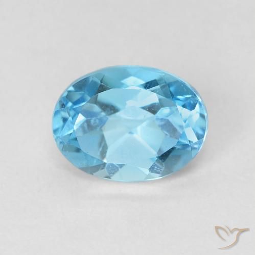 Topazio Blu svizzero naturale da 1.77 ct, Ovale, VS