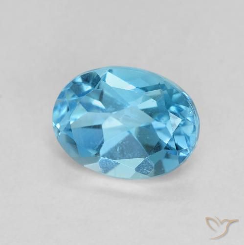Topazio Blu svizzero naturale da 1.77 ct, Ovale, VS